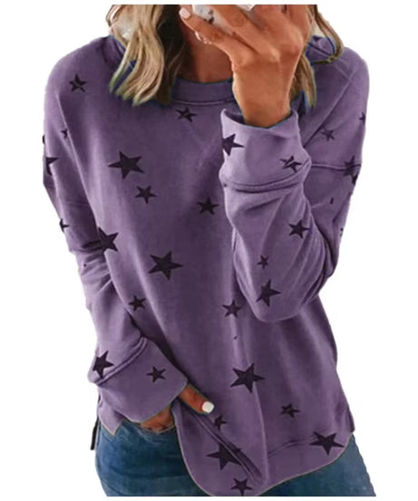 2025 Autumn Winter New Women'S Sweatshirt Loose Oversized Long-Sleeved T-Shirt Printed Tops for Woman