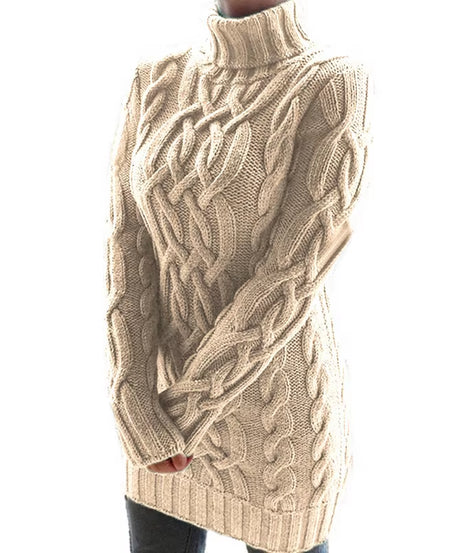 Wish Sweater Women'S Sweater Autumn and Winter Thick Two Lapels Retro Thick Thread Twist Dress