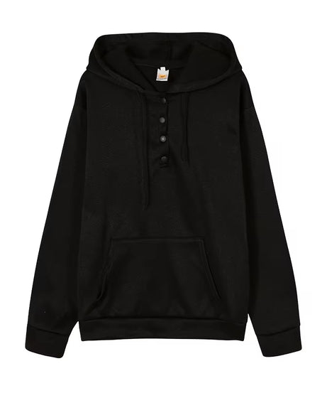 European and N Women'S Long-Sleeved Loose Casual Hooded Drawstring Pocket Hoodie