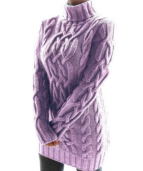 Wish Sweater Women'S Sweater Autumn and Winter Thick Two Lapels Retro Thick Thread Twist Dress