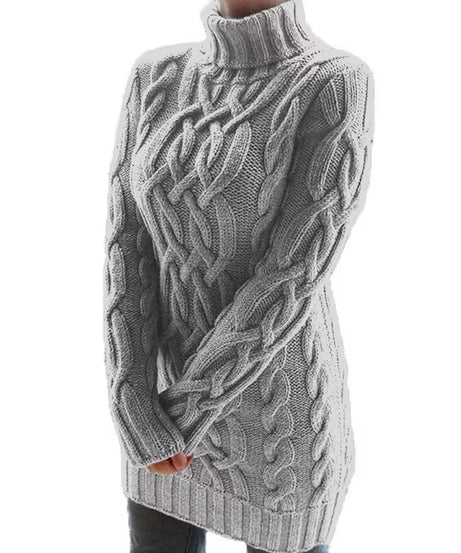 Wish Sweater Women'S Sweater Autumn and Winter Thick Two Lapels Retro Thick Thread Twist Dress