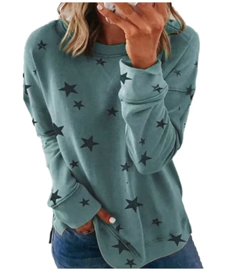 2025 Autumn Winter New Women'S Sweatshirt Loose Oversized Long-Sleeved T-Shirt Printed Tops for Woman