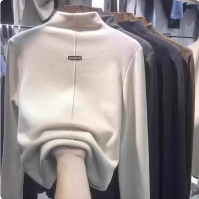 High-End European Sle Color Blo Long Sweater Women'S Loose Inner Wool Blend Base Irt Comfortable Soft Knitted Top