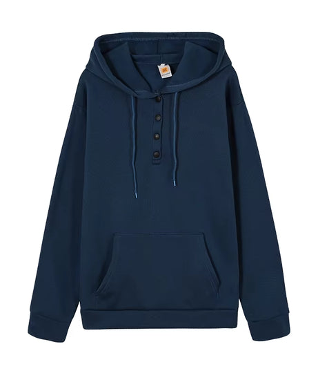 European and N Women'S Long-Sleeved Loose Casual Hooded Drawstring Pocket Hoodie