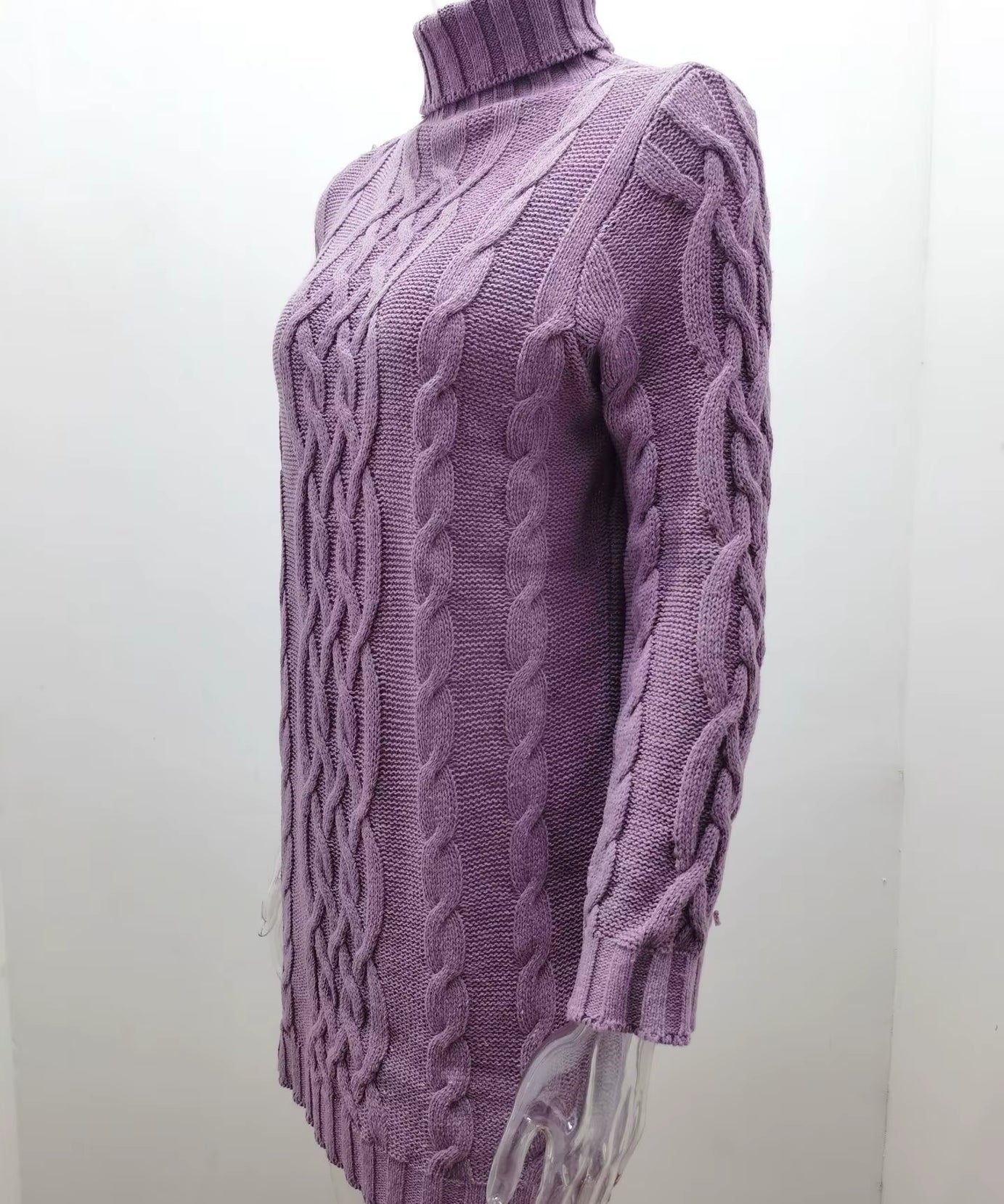 Wish Sweater Women'S Sweater Autumn and Winter Thick Two Lapels Retro Thick Thread Twist Dress