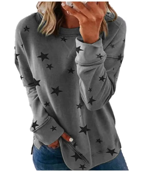 2025 Autumn Winter New Women'S Sweatshirt Loose Oversized Long-Sleeved T-Shirt Printed Tops for Woman