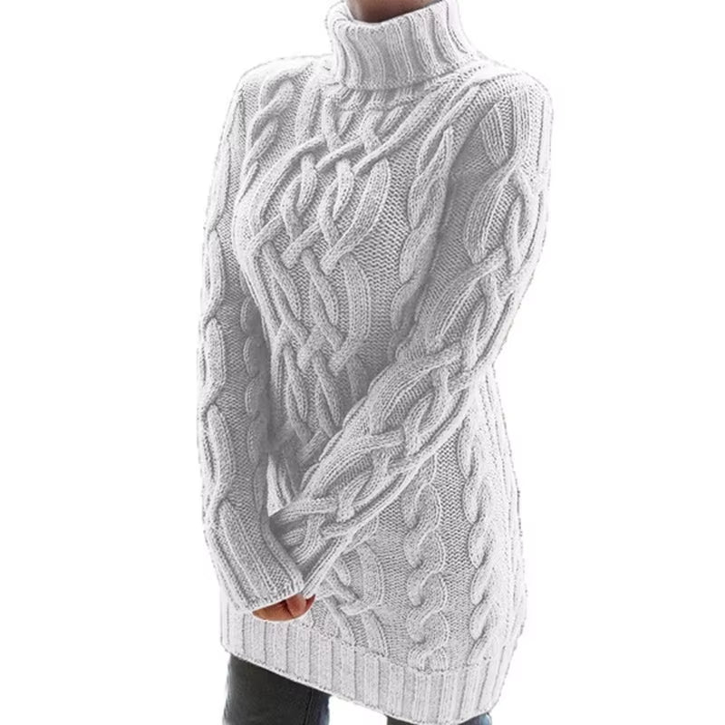 Wish Sweater Women'S Sweater Autumn and Winter Thick Two Lapels Retro Thick Thread Twist Dress