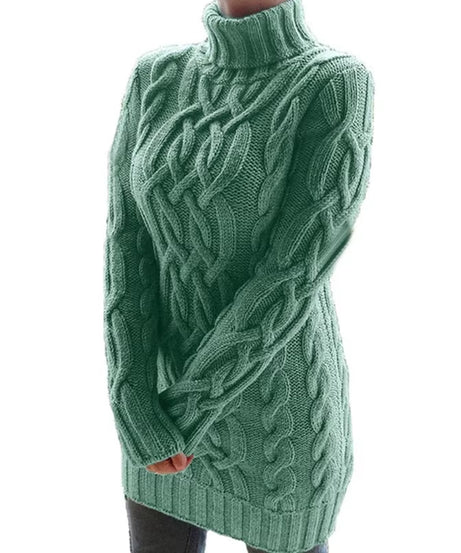 Wish Sweater Women'S Sweater Autumn and Winter Thick Two Lapels Retro Thick Thread Twist Dress