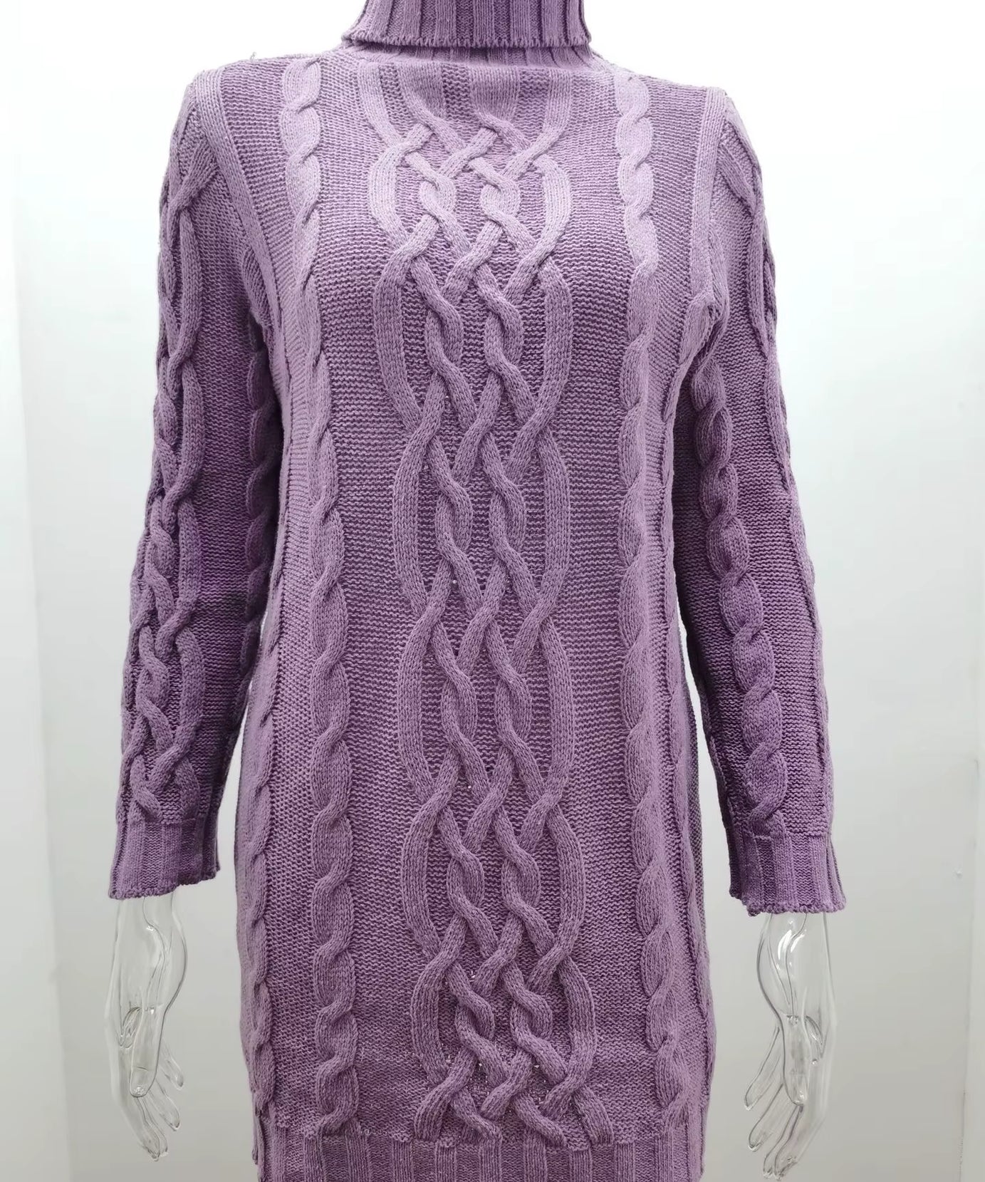 Wish Sweater Women'S Sweater Autumn and Winter Thick Two Lapels Retro Thick Thread Twist Dress