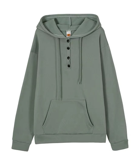 European and N Women'S Long-Sleeved Loose Casual Hooded Drawstring Pocket Hoodie